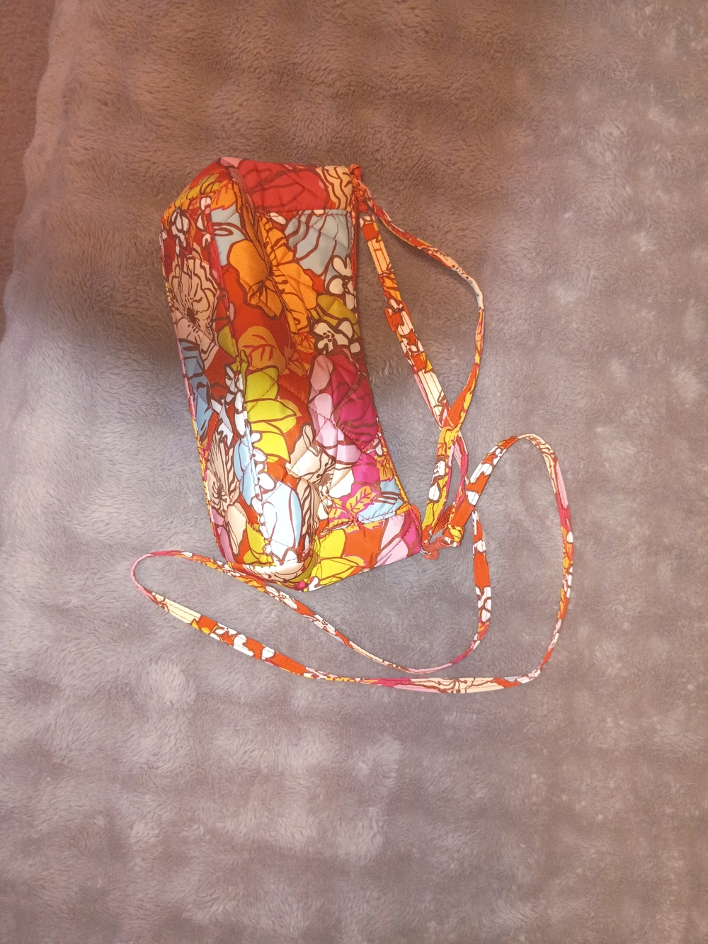 Vera Bradley Floral Quilted Crossbody Bag in Orange, Pink & Yellow